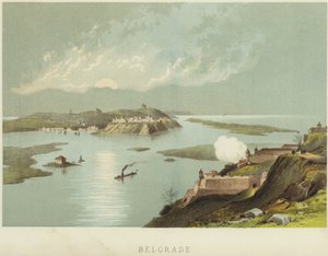 Belgrad am Zusammenfluss von Save und Donau von English School