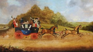 Beverley und Hull Passagierkutsche, ca. 1826 von English School