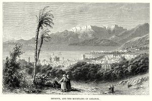 Beyrout und die Berge des Libanon (Gravur) von English School