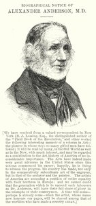 Biografische Notiz von Alexander Anderson, MD (Gravur) von English School