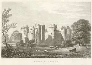 Bodyham Schloss, Sussex (Stich) von English School