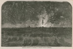 Lagerfeuer und Feuerwerk auf Blackheath von English School