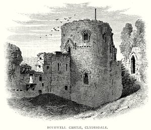 Bothwell Castle, Clydesdale (Gravur) von English School