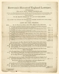 Bowyers Geschichte der England-Lotterie von English School