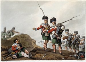 Tapferkeit in „Historical, military and naval anecdotes and incidents that arrived at the arms of Great Britain and their allies, ending in Waterloo“ von Edward Orme. Ill. von Fry, Sutherland, Clark, Dubourg, W.Heart, JA, Atkinson... London, 1819 von English School