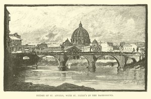 Brücke von St. Angelo, mit dem Petersdom im Hintergrund von English School