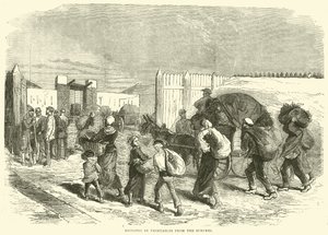 Gemüse aus den Vororten hereinbringen, Oktober 1870 von English School