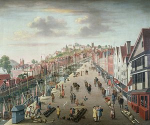 Bristol Docks und Kai, um 1760 von English School