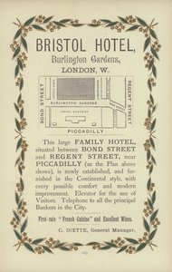 Bristol Hotel (Gravur) von English School