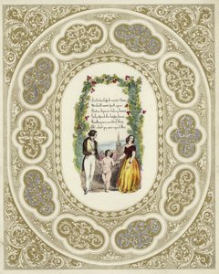 Britische Valentinskarte mit einem Bild eines Paares mit einem Cherub von English School