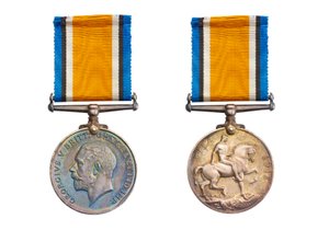 Britische Kriegsmedaille, um 1919 von English School