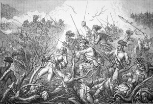 Britischer Angriff auf Fort Ticonderoga am 8. Juli 1758 von English School