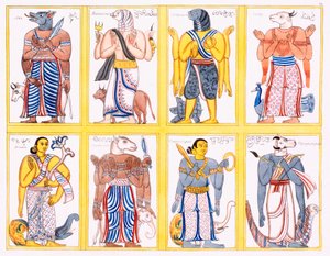 Buddhistische Gottheiten, aus Die Geschichte und Lehre des Buddhismus von Edward Upham, 1829