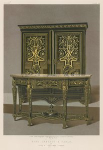 Buhl-Schrank und Tisch von English School