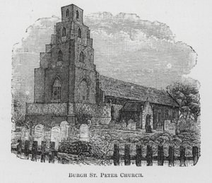 Burgh St Peter Kirche (Gravur) von English School