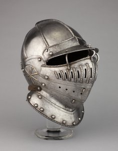 Burgonet mit fallendem Buffe, möglicherweise von einer Rüstung von William Herbert, 1. Earl of Pembroke, ca. 1550 von English School