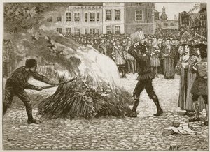 Verbrennung des Pamphlets von Blount durch den Gemeinen Henker, Illustration aus Cassells Illustrierter Geschichte Englands