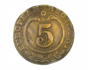 Knopf, andere Ränge, 5. Bengal European Regiment, 1858-1860 von English School