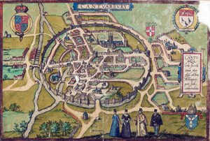 CCA-PRINDRAW/3/A/1 Canterbury Karte, ca. 1588 von English School