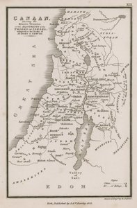 Kanaan, die relative Lage der Zuteilungen an die Stämme Israels, angepasst an die Bücher der Richter und Samuel von English School