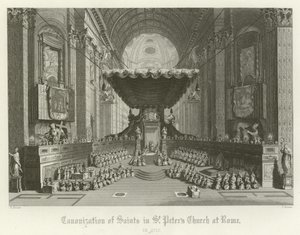 Heiligsprechung von Heiligen in der Peterskirche, Rom, 1712 von English School