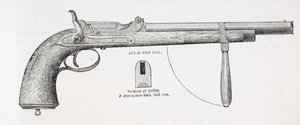 Karabinerpistole und Projektil von Captain Burton, aus Das Leben von Captain Sir Richard Burton, Band II von Isabel Burton (1831-96) veröffentlicht 1893