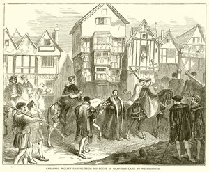 Kardinal Wolsey geht von seinem Haus in der Chancery Lane nach Westminster von English School