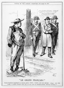 Karikatur von Vicomte Ferdinand Marie de Lesseps (1805-94) aus der Zeitschrift Punch, London, 26. November 1892