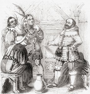 Zimmermann, Kurzwarenhändler, Weber, Färber und Tapisseriemacher, aus Old England: A Pictorial Museum, veröffentlicht 1847 von English School