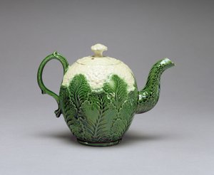 Blumenkohl-Teekanne, aus Burlem, Staffordshire, ca. 1759-66 von English School