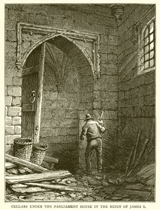 Keller unter dem Parlamentsgebäude zur Zeit von Jakob I. von English School