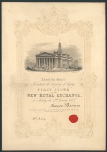 Zeremonie der Grundsteinlegung des neuen Royal Exchange, London, am 17. Januar 1842 von English School