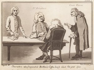Personen, die Buttons Coffee House um das Jahr 1720 besuchten: Dr Arbuthnot, Graf Viviani von English School