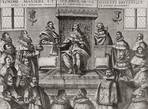 Karl I. im House of Lords im Jahr 1648, aus 