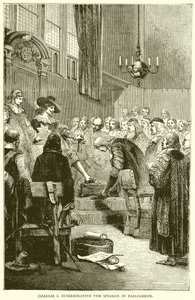 Karl I. verhört den Sprecher im Parlament von English School