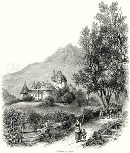 Schloss in Aigle (Gravur) von English School