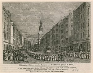 Cheapside - Kinder aus den Pfarr- und Bezirksschulen gehen zur St. Pauls, 1837