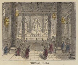 Chinesische Idole (kolorierte Gravur) von English School