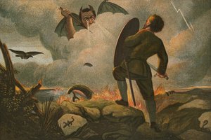 Christian kämpft mit Apollyon von English School