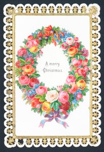 Weihnachtsblumenkranz, Weihnachtskarte