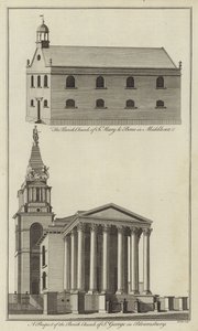 Kirche St Marylebone in Middlesex und Kirche St George in Bloomsbury, London