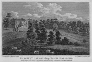 Claybury Hall, der Sitz von James Hatch (Gravur)