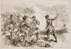 Clive führt seine Männer nach Conjeveram, Illustration aus Cassells Illustrierter Geschichte Indiens von James Grant, veröffentlicht 1879 von English School