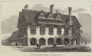 Kaffee-Taverne und Herberge in Newark-on-Trent (Gravur) von English School