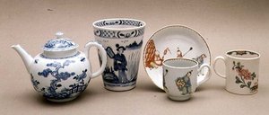 Sammlung von Liverpool-Porzellan von English School