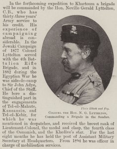 Oberst der Ehrenwerte N G Lyttelton, Kommandant einer Brigade im Sudan (Gravur) von English School