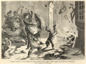 Gewöhnliche Objekte auf den Straßen von Paris während der Granatenzeit von English School