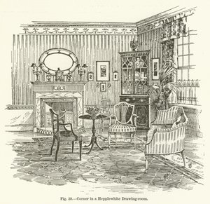 Ecke in einem Hepplewhite-Zimmer von English School