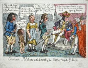 Korsische Verwandte am Hof des Kaisers der Möwen!!, ca. 1804 von English School