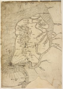 Karte der Isle of Sheppey, zugeschrieben dem Kartographen Robert Lythe von English School